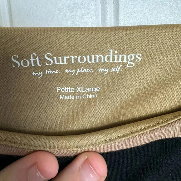 Soft Surroundings Black Tan Stripe Sleeveless Maxi Dress "Here To Infinity" F34 - Picture 4 of 6